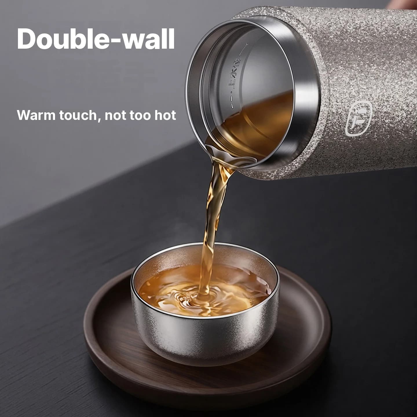 Gongfu tekoppset i ren titan 55ml handgjord, enkel finish