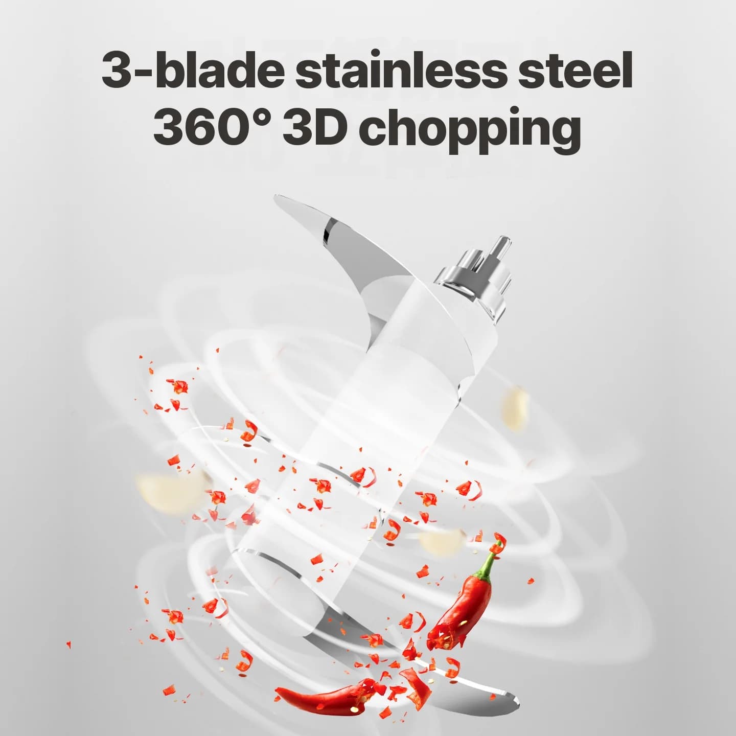 Trådlös elektrisk vitlökshackare kopp 250mL 5V 30W plast