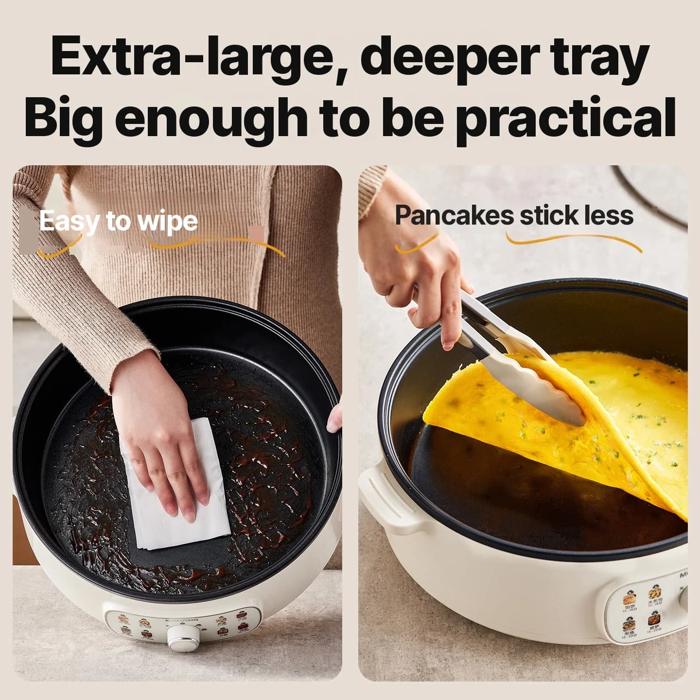 Elektrisk dubbelsidig värmeplatta 4L non-stick 1800W