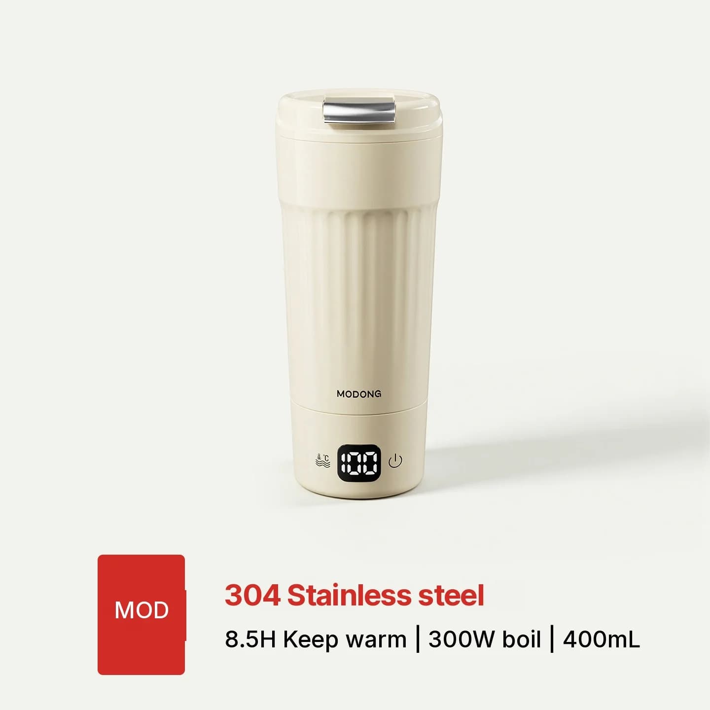 Portabel elektrisk värmekopp, 400mL, 7 temperaturinställningar