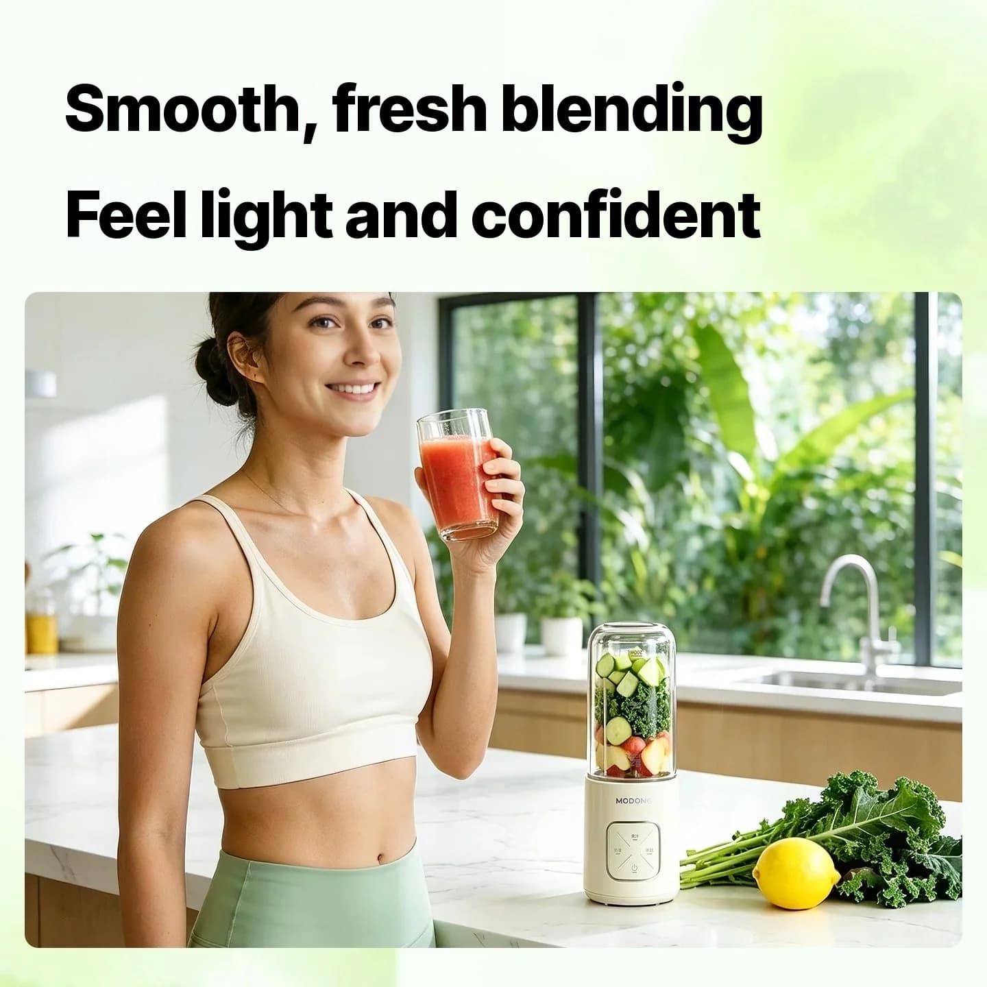 Bärbar trådlös blenderkopp för juice och smoothies