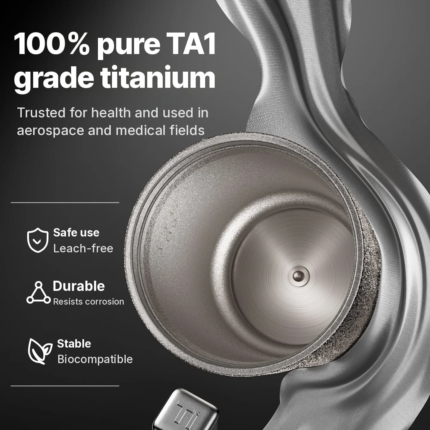 Bärbar elektrisk titanmugg 400 ml temperaturdisplay