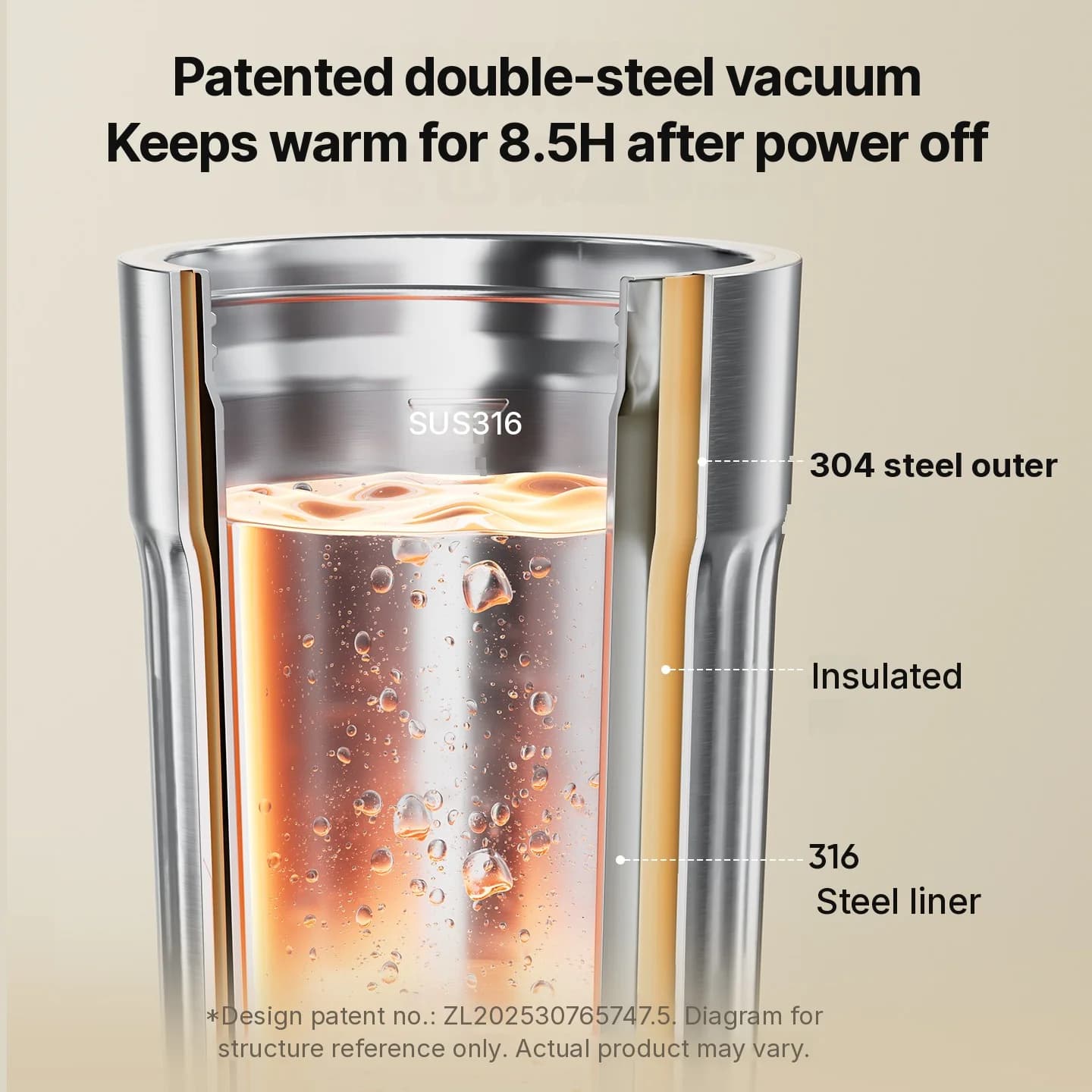 Bärbar elektrisk värmemugg, 400mL, 7 temperaturinställningar