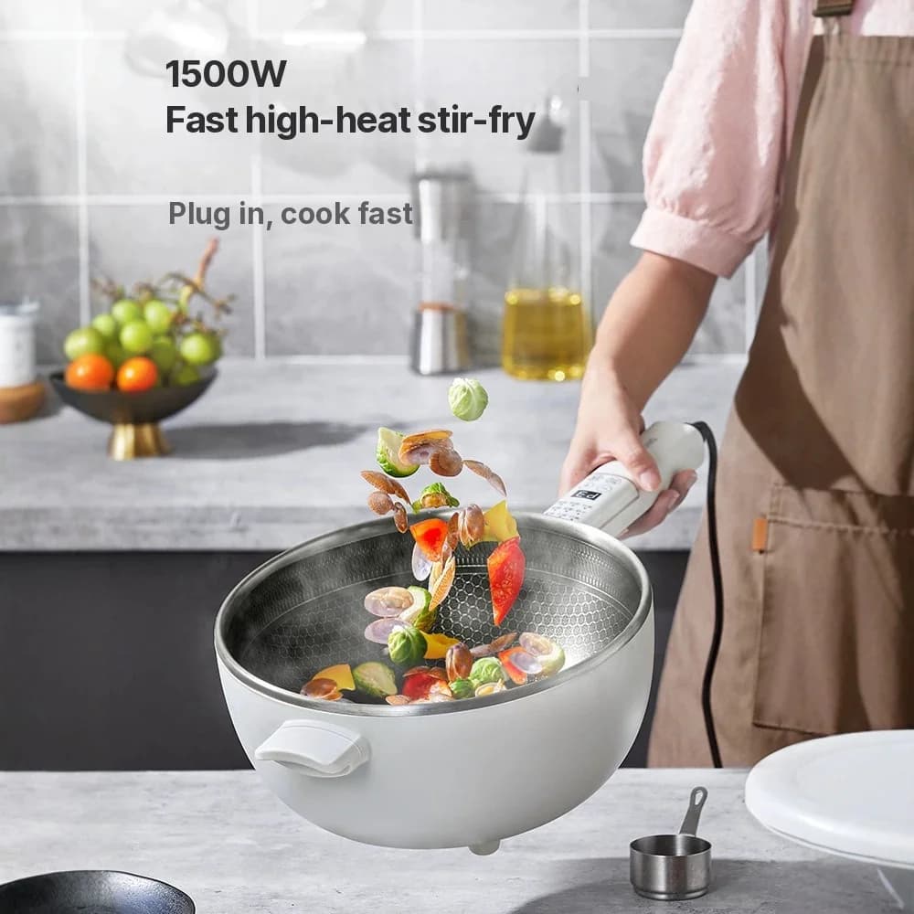 Elektrisk multifunktionell hot pot med ångkorg 5L 220V