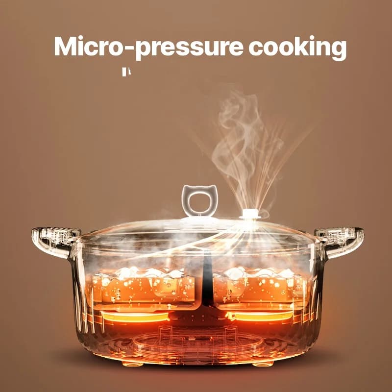 7 L elektrisk hot pot med dubbla zoner och oberoende temperaturkontroll