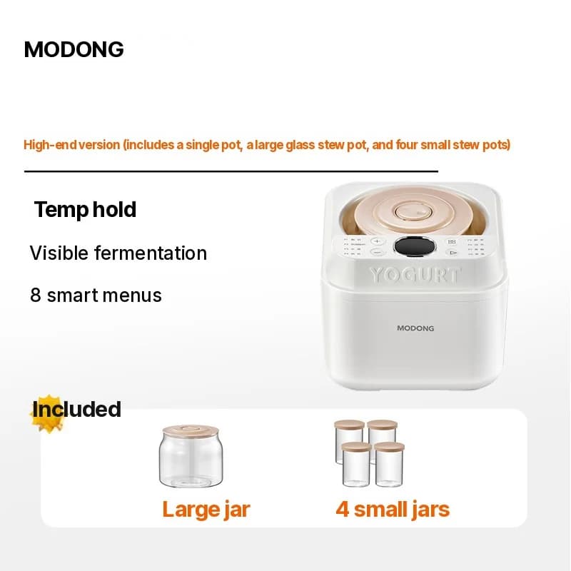 Automatisk yoghurtmaskin och fermenter, 500-1000ml, 220V