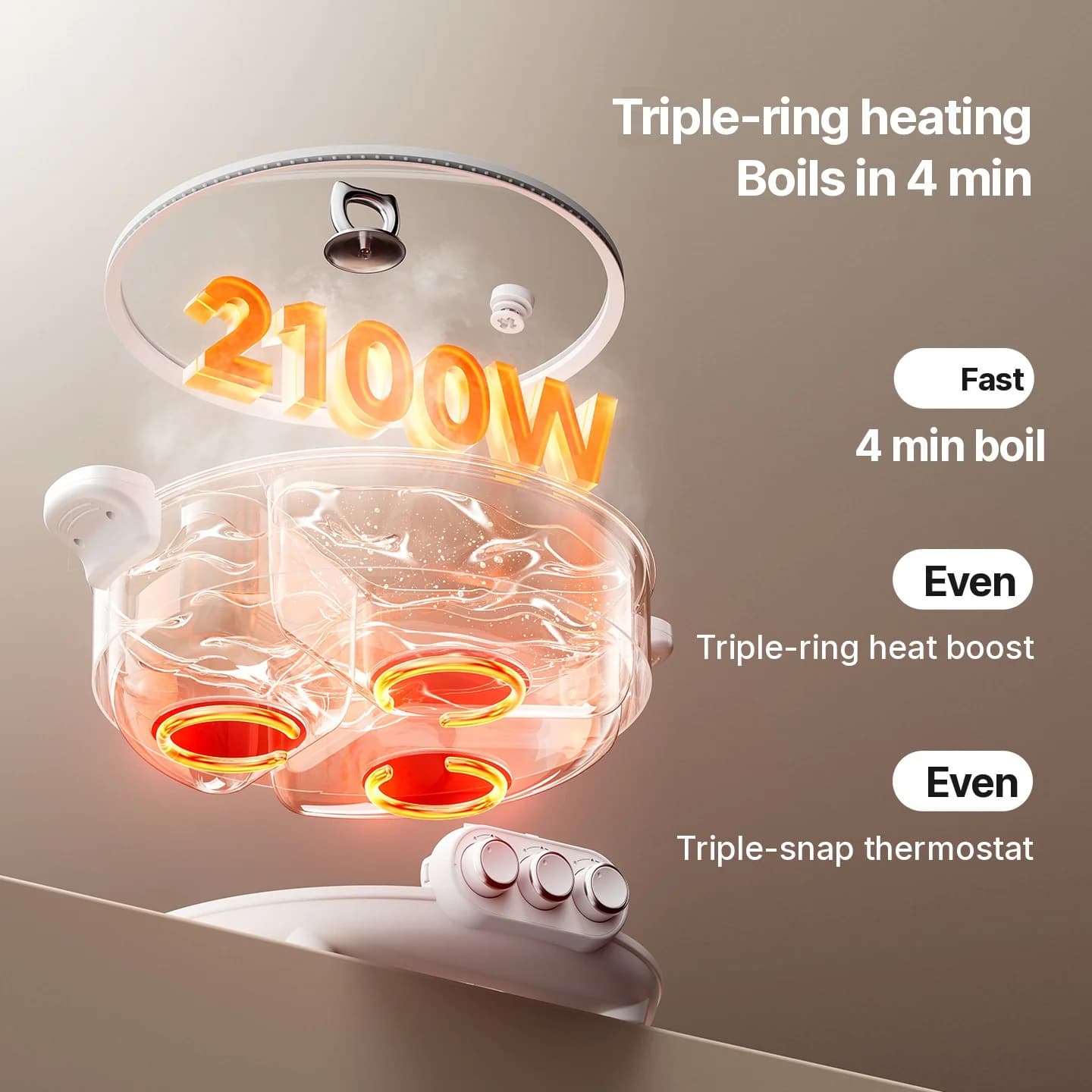 Elektrisk hot pot med avdelare, 5.6L/8L, 220V