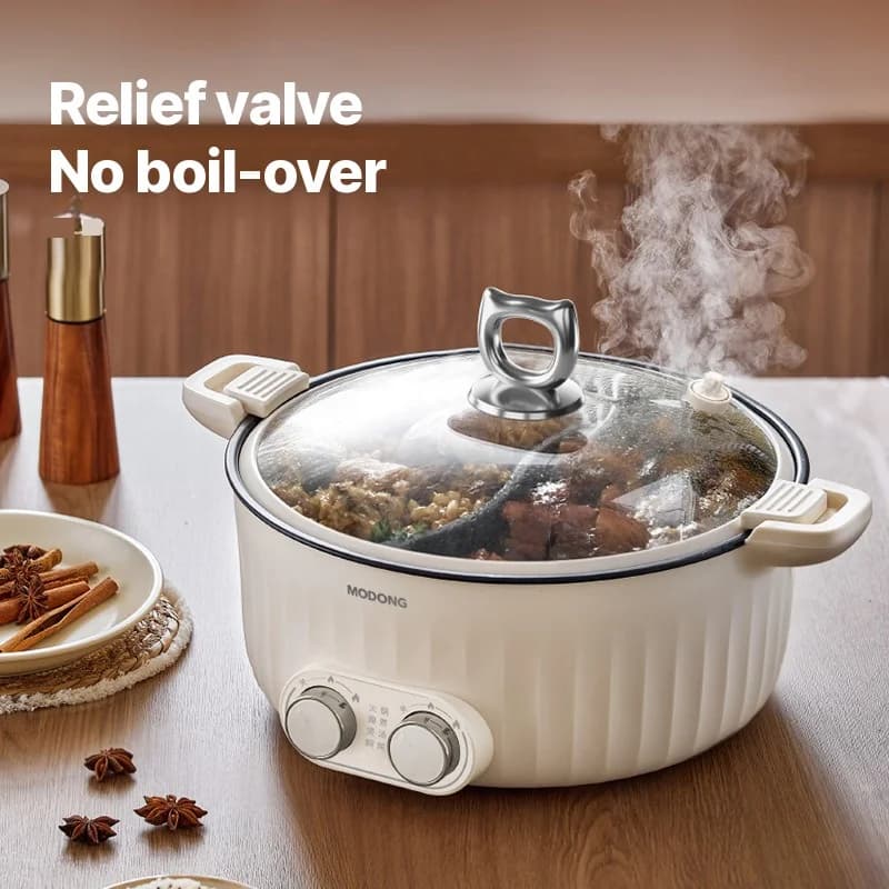 7 L elektrisk hot pot med dubbla zoner och oberoende temperaturkontroll
