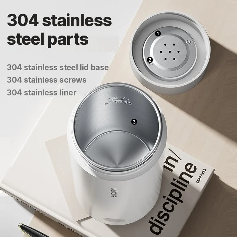Portabel elektrisk värmekopp 304 innerkärl 300 ml