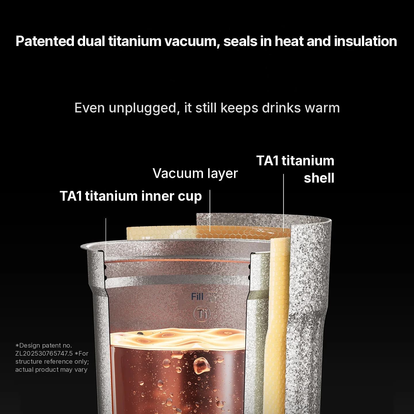 Elektrisk resemugg i titan 400ml med temperaturdisplay