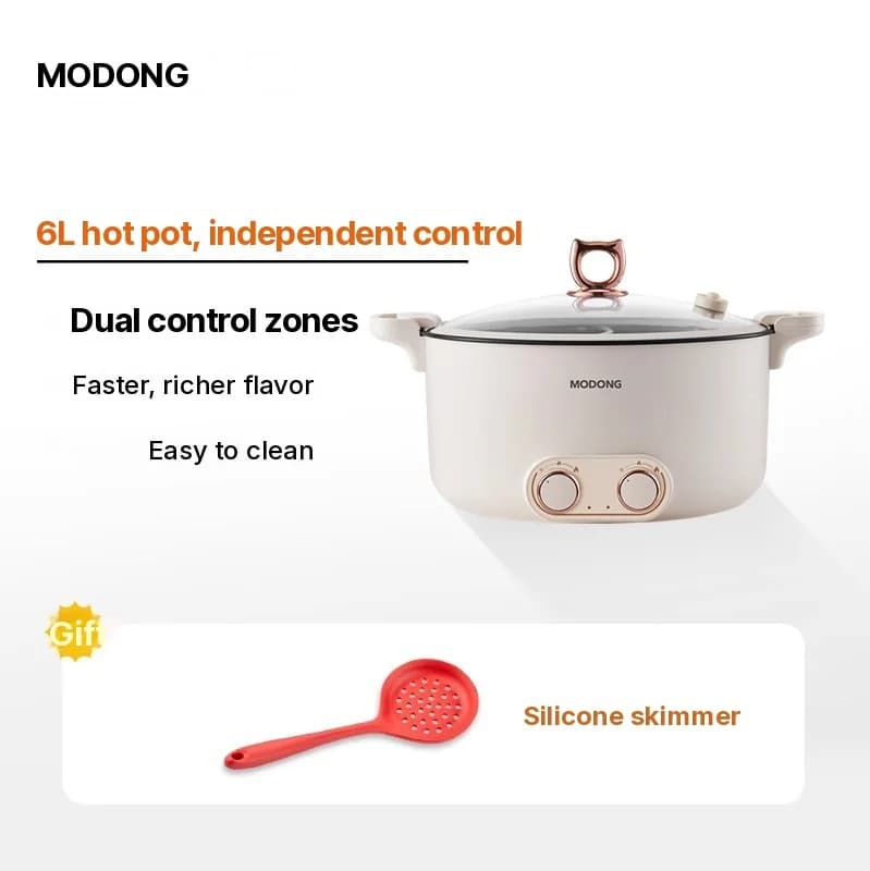 Elektrisk hot pot med skiljegryta 6L-8L, 220V, 5-6 personer