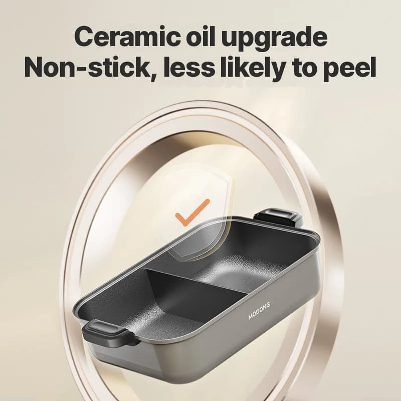 Delad elektrisk varmkittel med nonstick-insats, 8L kapacitet