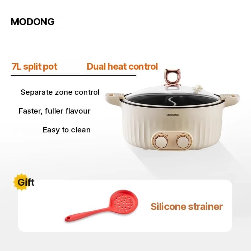 Elektrisk hot pot med skiljegryta 6L-8L, 220V, 5-6 personer