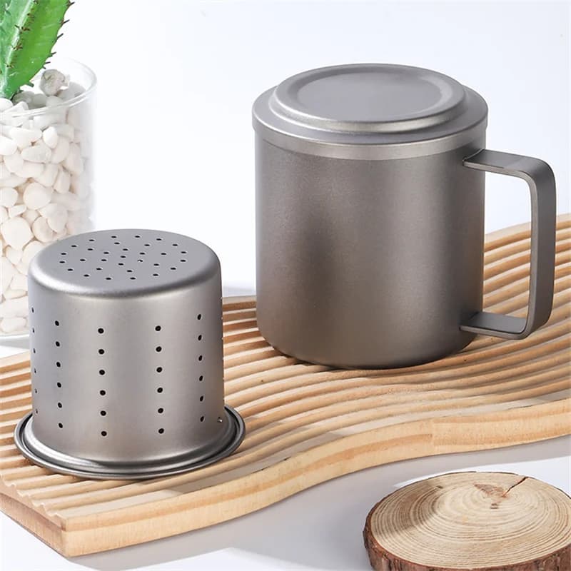 450ml Ren titanmugg med tesil