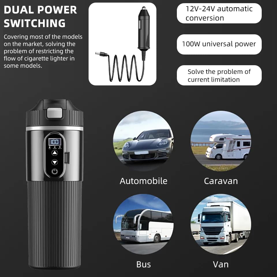 500ml 12V/24V elektrisk värmekopp