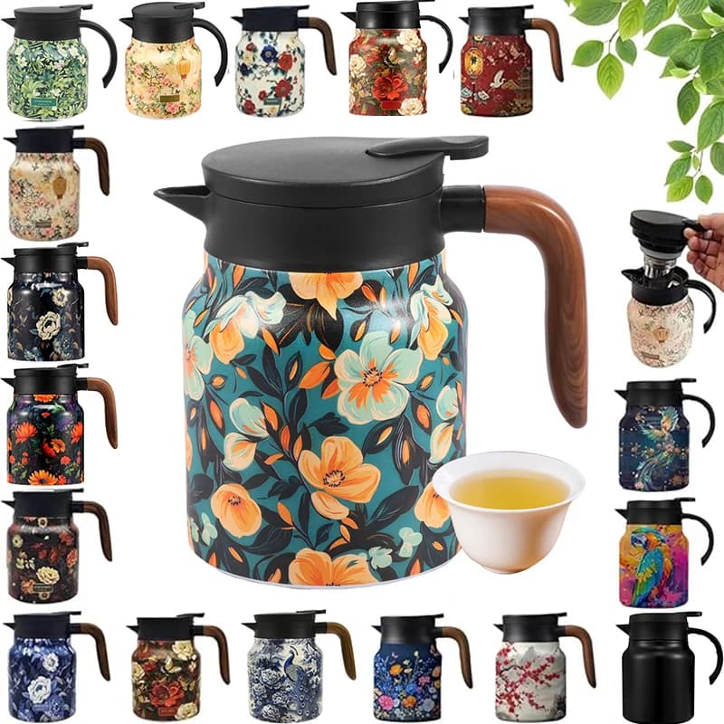 Vintage blommigt tekokarset
