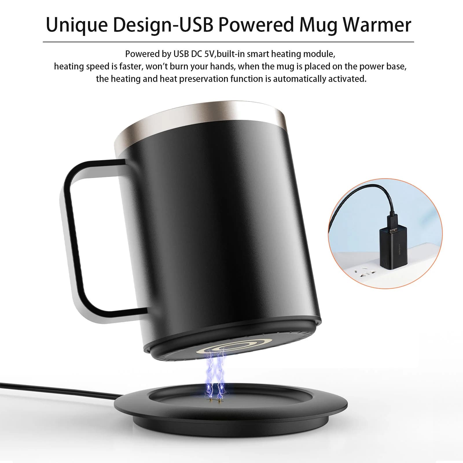 12oz USB-värmd kaffemugg