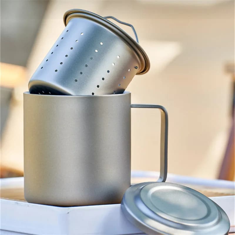 450ml Ren titanmugg med tesil
